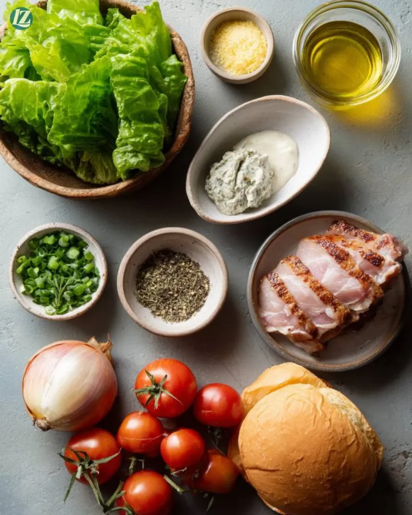 Leftover Pork Tenderloin Sandwich ingredients on clean surface