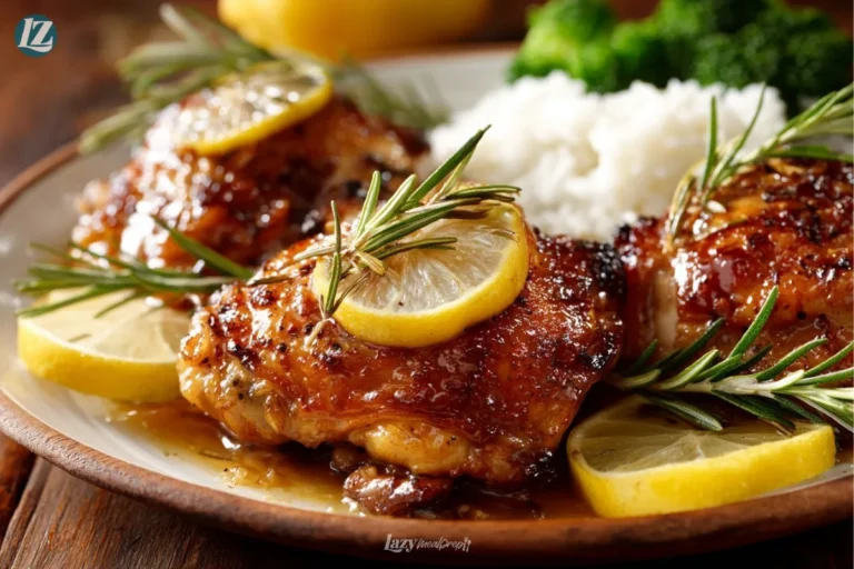 Lemon Rosemary Chicken Thighs final serving 45 degree