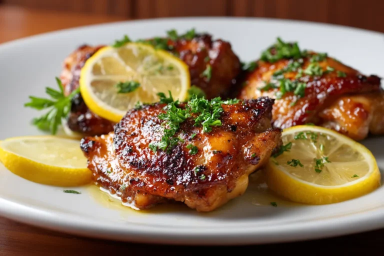 Pan Seared Chicken Thighs final serving plate