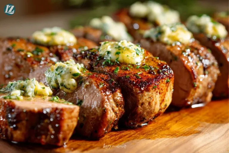 Final sliced Pan Seared Pork Tenderloin on plate