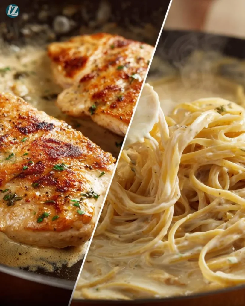 Easy Chicken Broccoli Alfredo Recipe for Creamy Weeknight Comfort 3 Step-by-step Easy Chicken Broccoli Alfredo collage