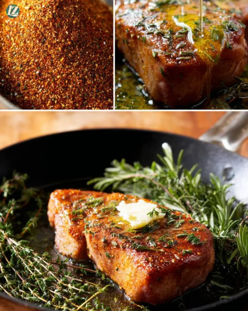 Step-by-step Pan Seared Pork Tenderloin cooking collage