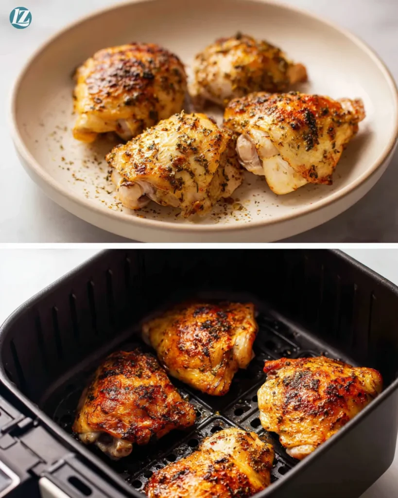 Air Fryer Chicken Thighs Recipe for Crispy, Juicy Dinners 3 Step-by-step cooking Air Fryer Chicken Thighs