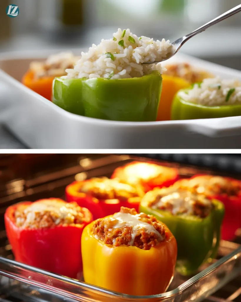Stuffed Bell Peppers Recipe for Easy, Comforting Family Dinners 3 Step by step stuffed bell peppers prep collage