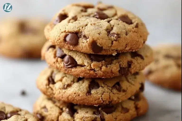 Bakery style gluten free chocolate chip cookies on a cooling rack