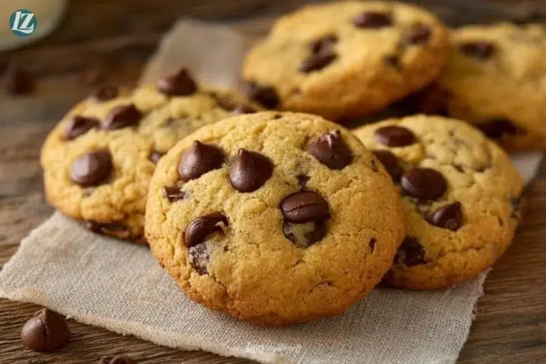 Delicious gluten free chocolate chip cookies on a cooling rack