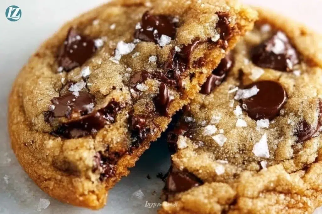 Brown Butter Chocolate Chip Cookies with melted chocolate and a golden-brown finish