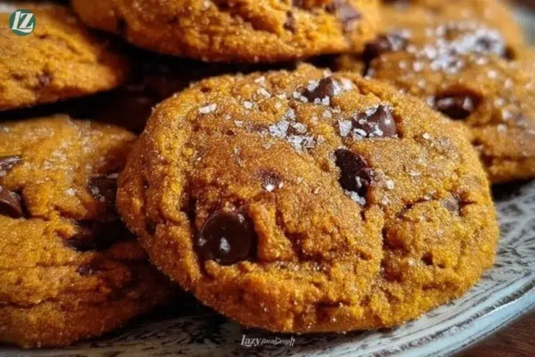 Delicious brown butter pumpkin cookies with autumn spices on a plate.