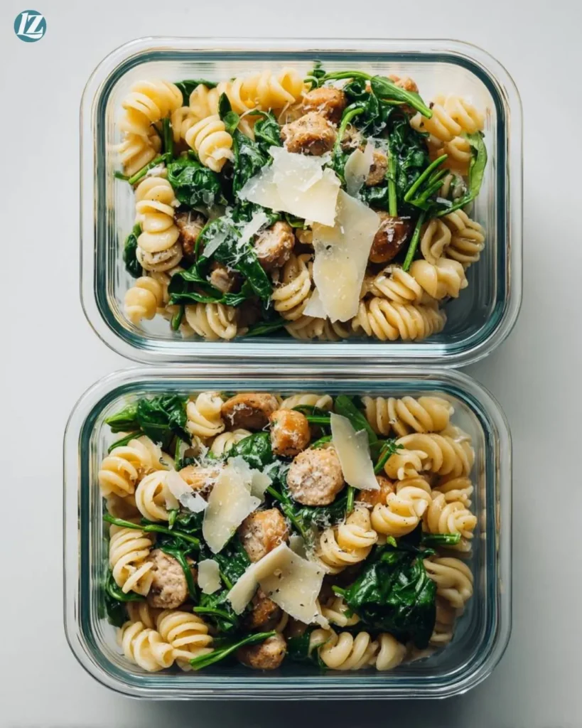 15-Minute Chicken Sausage Pasta Meal Prep Bowls 3 Ingredient Chicken Sausage Pasta Meal Prep Bowls