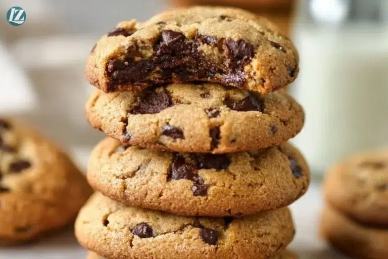 Delicious classic vegan chocolate chip cookies arranged on a plate