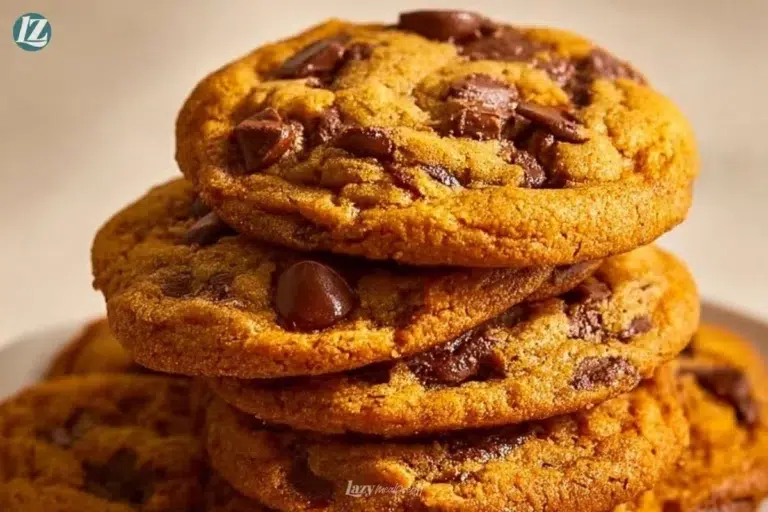 Delicious fall brown butter pumpkin cookies on a rustic table