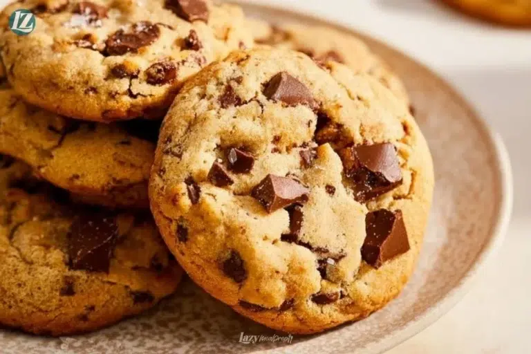 Homemade brown butter chocolate chip cookies fresh from the oven