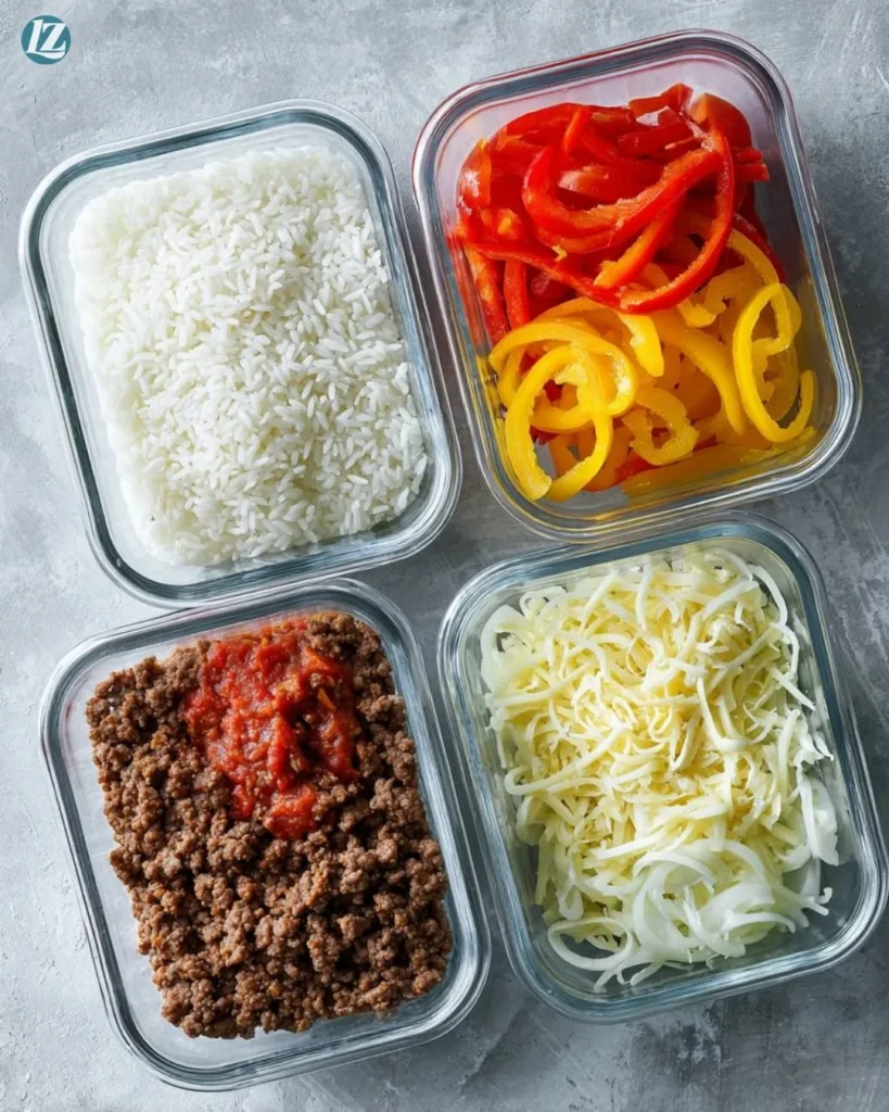 Easy Meal Prep Unstuffed Pepper Bowls in 30 Minutes 3 Meal Prep Unstuffed Pepper Bowls ingredients
