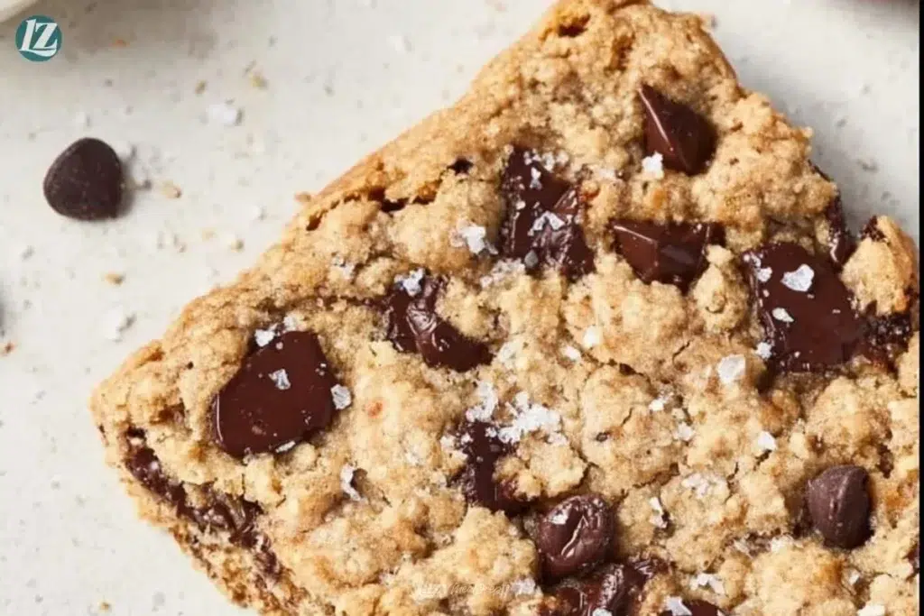 Delicious vegan chocolate chip cookie bars fresh out of the oven