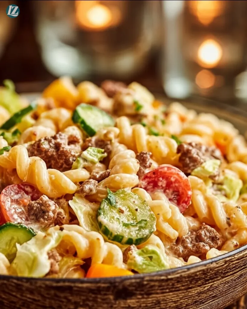 Easy-Big-Mac-style-pasta-salad-meal-
