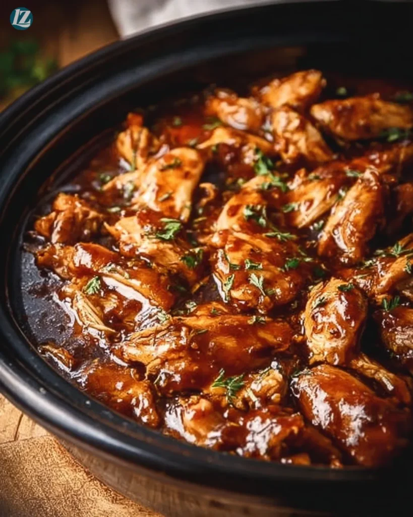 Quick and Delicious Bourbon Chicken served with rice and vegetables.