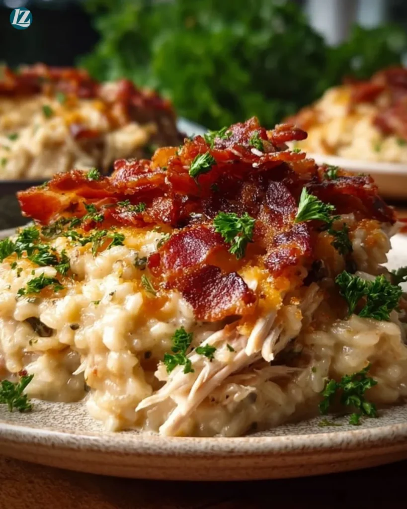 easy Chicken Alfredo Rice Casserole