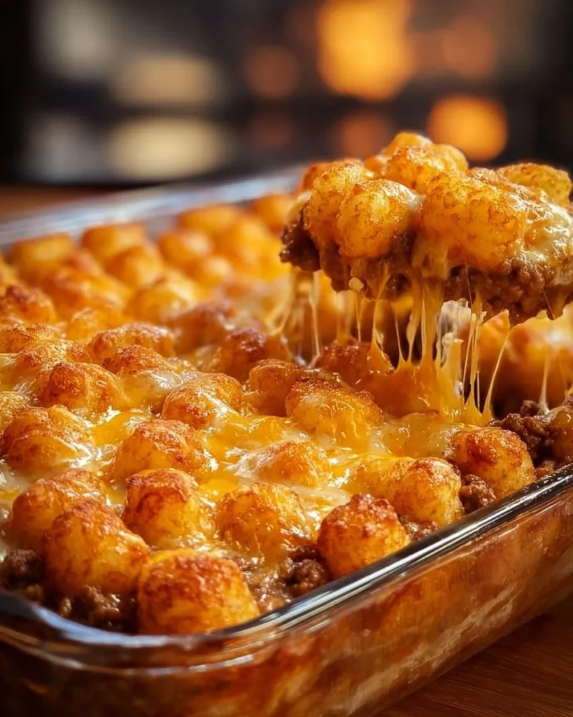 easy Chili Cheese Tater Tot Casserole