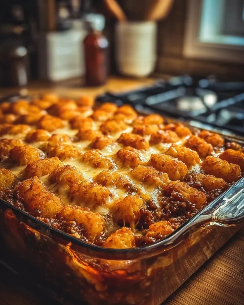 Chili Cheese Tater Tot Casserole