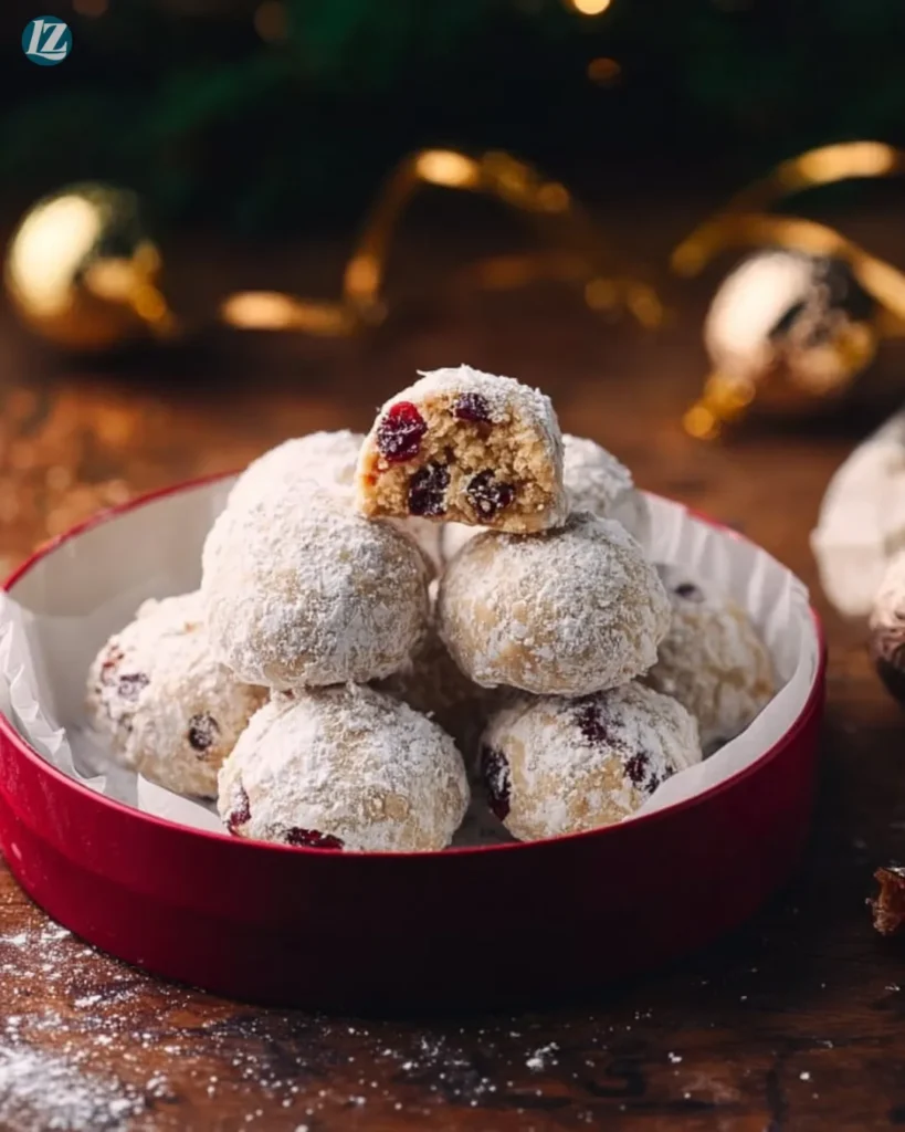 Cranberry Orange Snowball Cookies