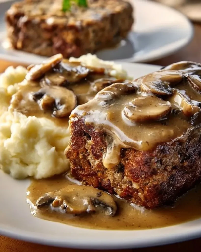 easy Meatloaf with Mushroom Gravy