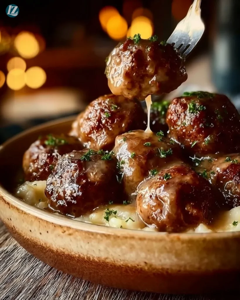 easy Crock Pot French Onion Meatballs