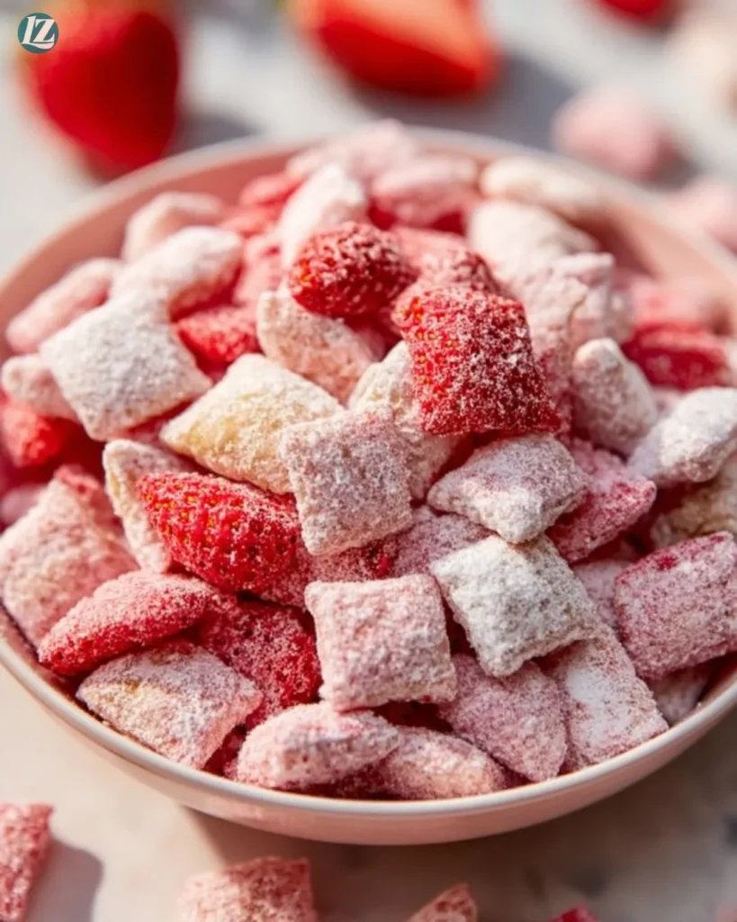 easy Strawberry Shortcake Puppy Chow