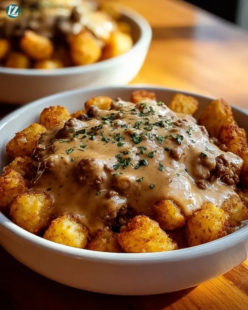 Tater Tot Breakfast Bowl with Sausage Gravy