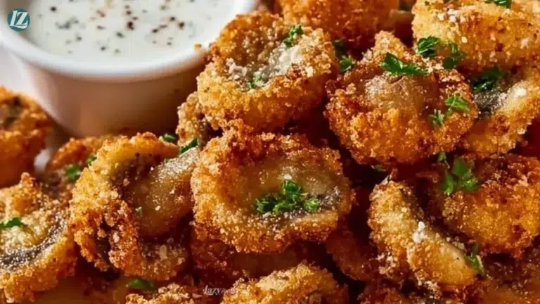 Air fryer ranch mushrooms seasoned for a delicious snack or side dish