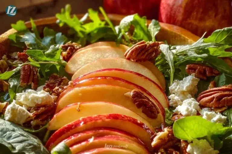 Autumn Harvest Honeycrisp Apple and Feta Salad with fresh greens and nuts