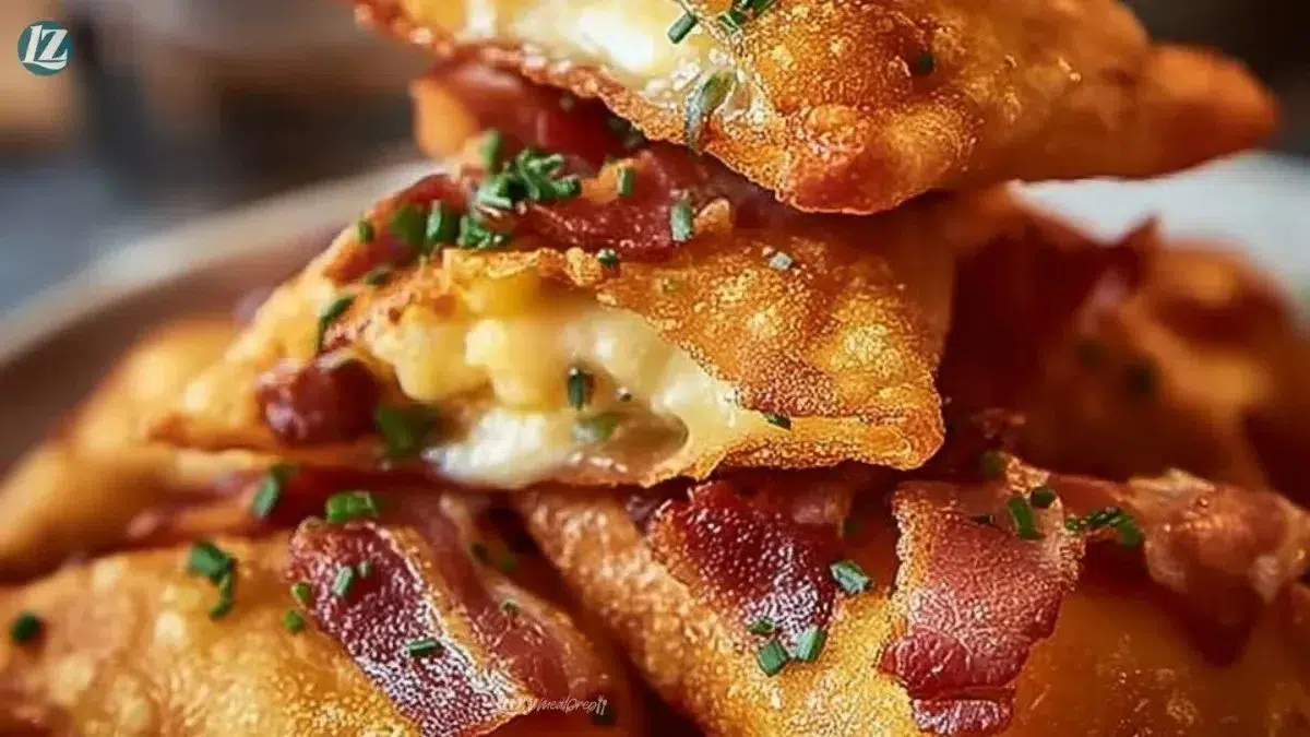 Bacon and cream cheese stuffed Doritos on a plate, ready to enjoy.
