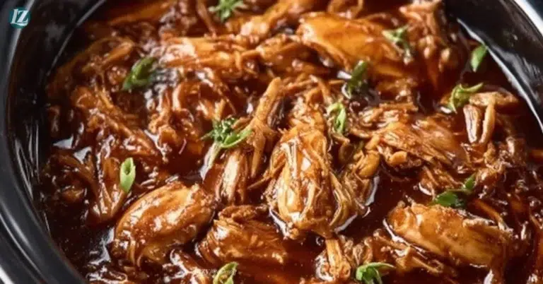 Delicious Bourbon Chicken served with rice and vegetables.