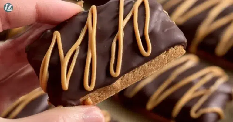 Delicious Buckeye Graham Crackers with chocolate and peanut butter filling.