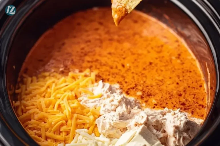 Delicious Crockpot Buffalo Chicken Dip served in a bowl