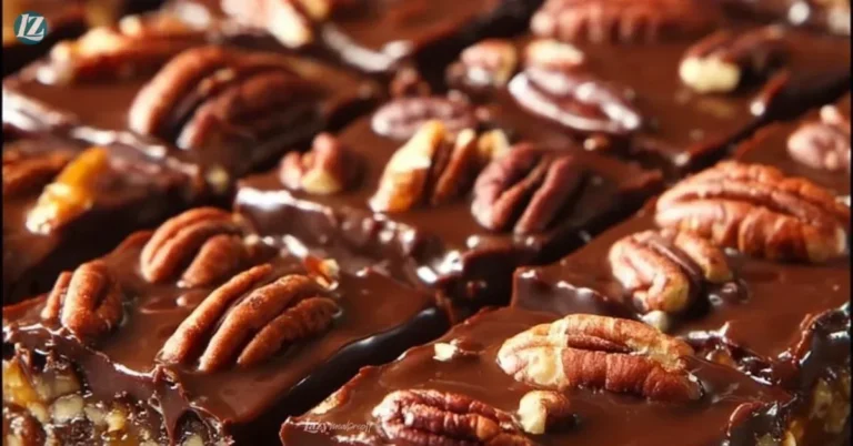 Delicious easy turtle bars with caramel, chocolate, and pecans