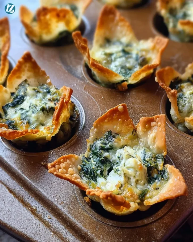 Spinach and Artichoke Wonton recipe