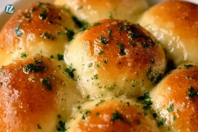 Delicious garlic bread rolls served warm with herbs and butter.