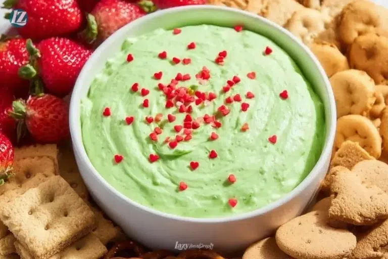 Festive Grinch Dip served in a bowl, perfect for holiday parties