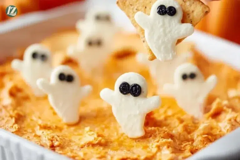 Halloween Buffalo Chicken Dip recipe, also known as Boo-ffalo Dip