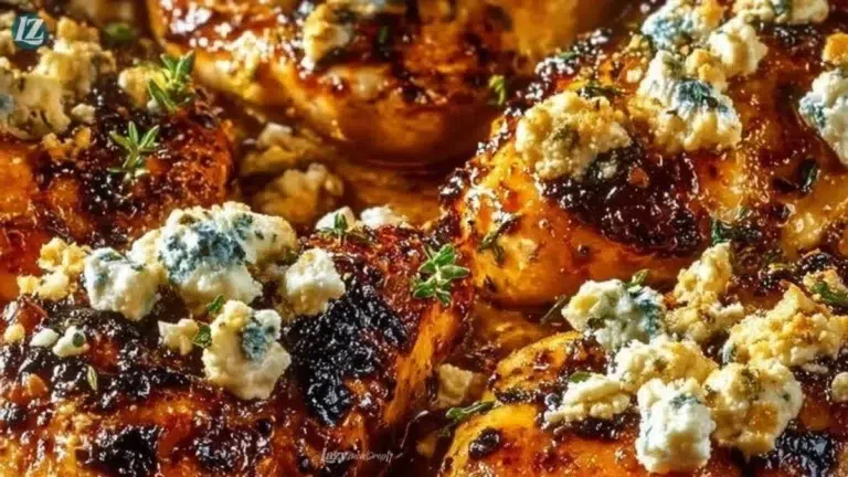 Hot Honey Feta Chicken dish garnished with herbs and served on a plate