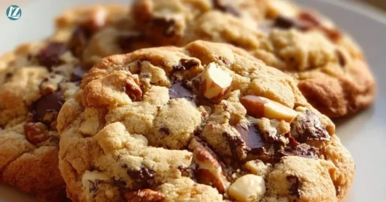 Plate of Laura Bush's delicious Cowboy Cookies with chocolate chips and nuts.