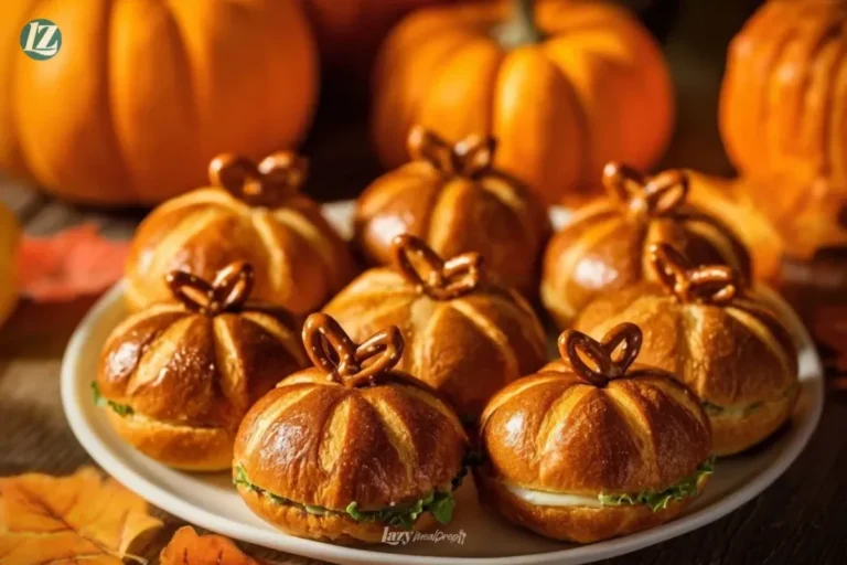 Delicious pumpkin-shaped sliders served on a festive plate