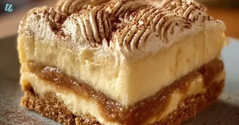 Delicious pumpkin spice gooey cake with cream cheese frosting