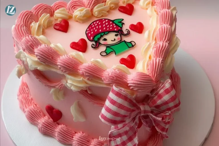 Delicious Strawberry Birthday Cake decorated with fresh strawberries and frosting
