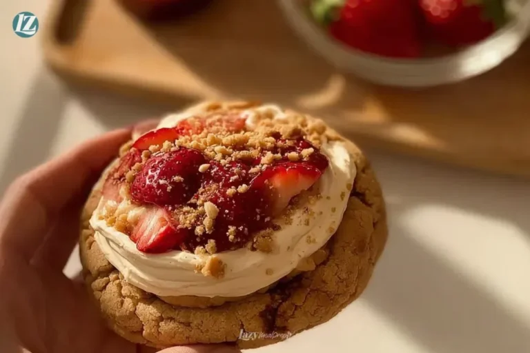 Delicious strawberry cheesecake cookies with fresh strawberries and creamy texture