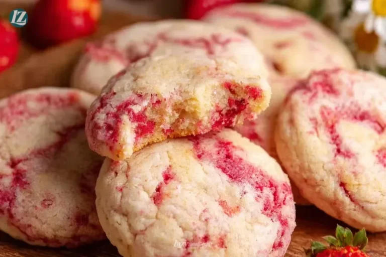 Delicious strawberry cheesecake cookies with creamy filling and fresh strawberries