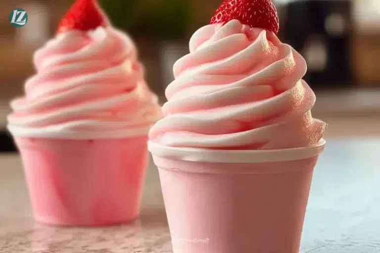 Delicious homemade Strawberry Dole Whip served in a bowl.