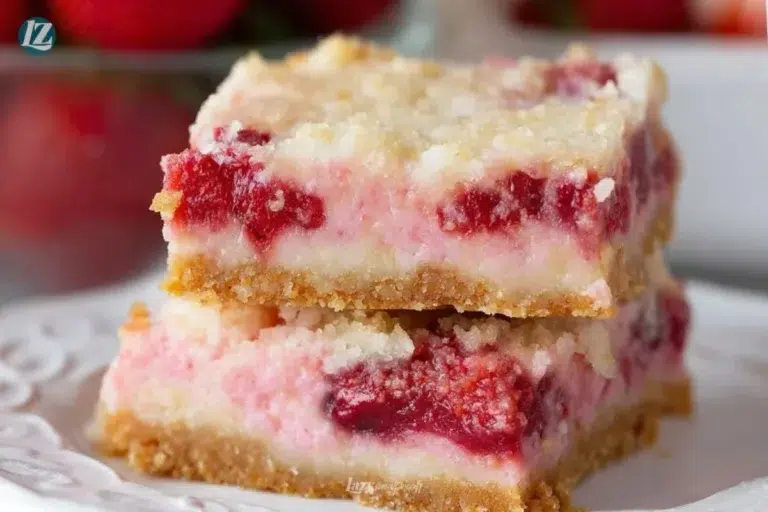 Delicious strawberry pie bars with fresh strawberries and a crumbly crust.