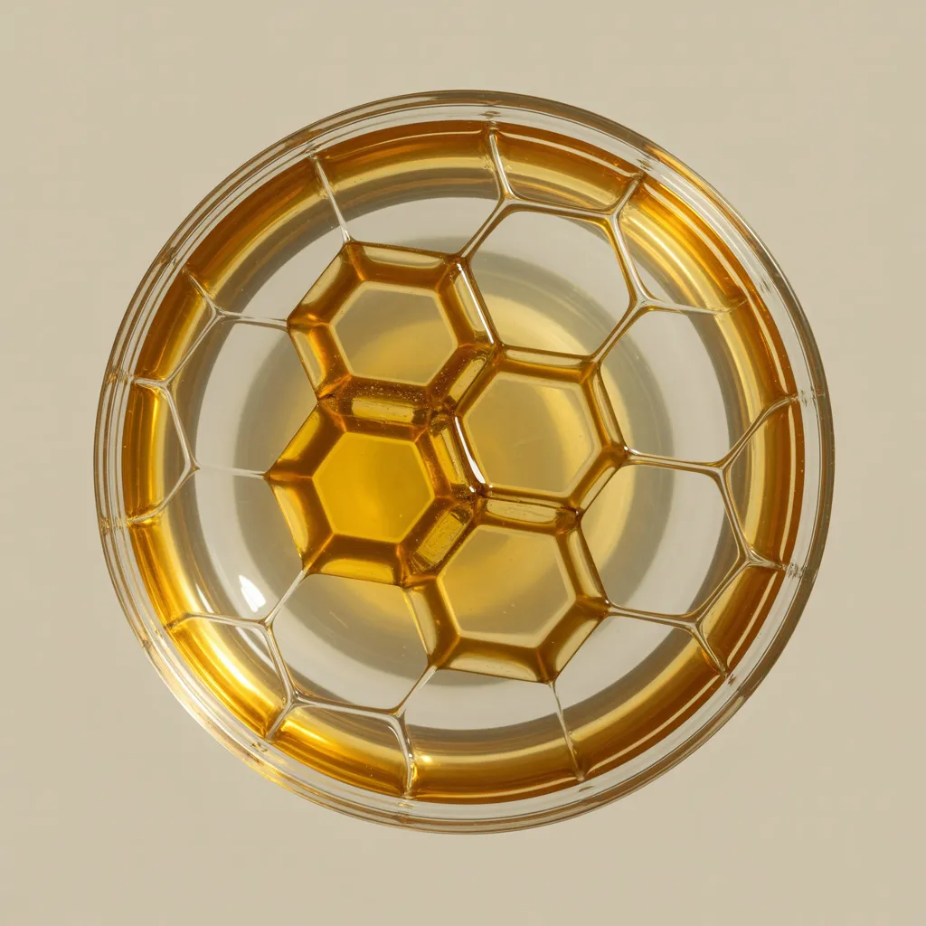 Testing if real honey forms hexagon patterns in water glass