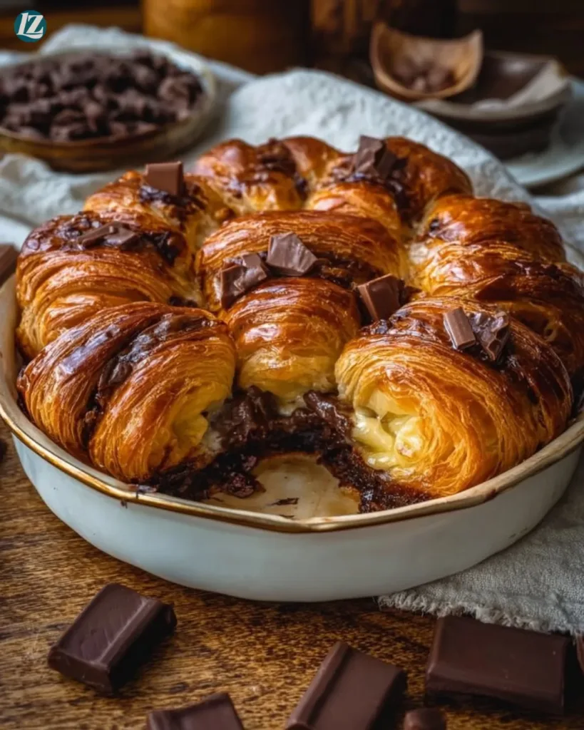 Chocolate croissant breakfast bake recipe